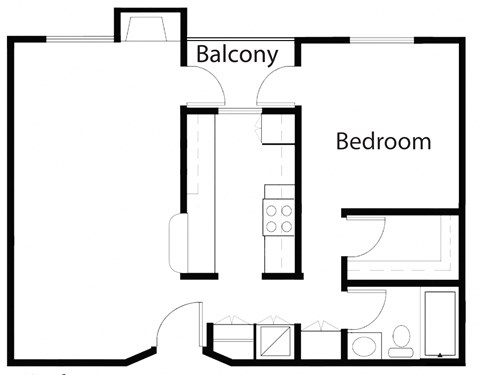 One Bedroom Apartment Floor Plan